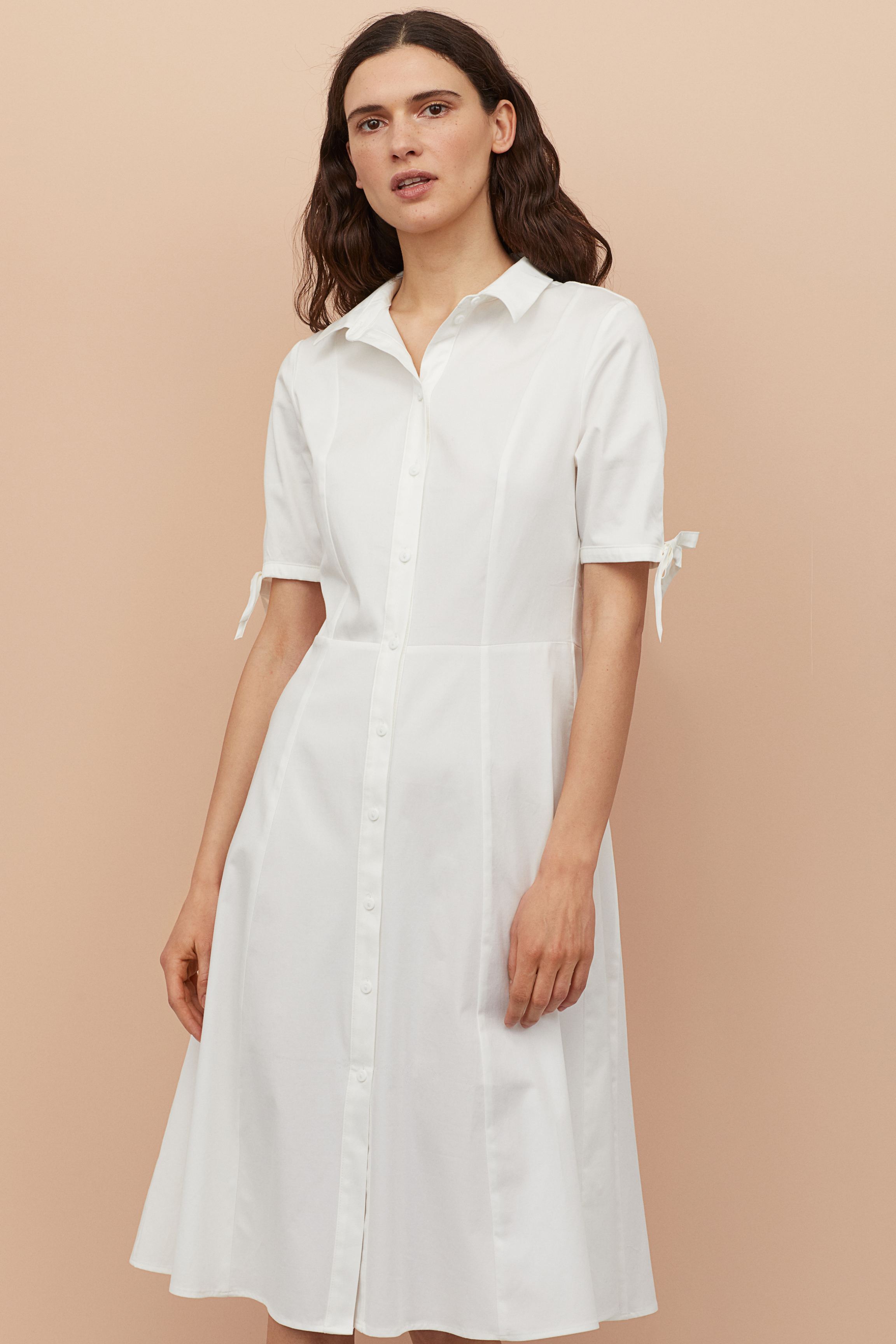 White Shirt Dresses For Women: Collared ...
